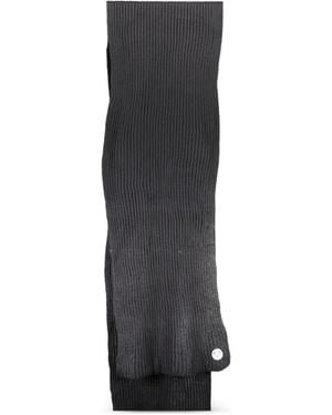 North Sails Ribbed-Knit Logo-Patch Scarf - Black