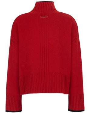 Pinko Ribbed High-Neck Sweater - Red