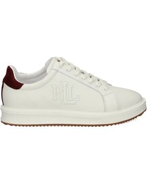 Ralph Lauren ロゴ スエードスニーカー - ホワイト
