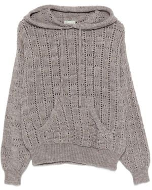 Aries Long-Sleeve Hoodie Jumper - Grey