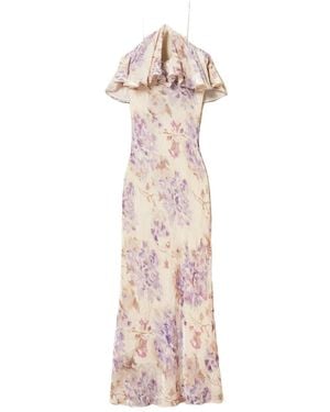Twinset Floral-Pattern Velvet Dress - Pink