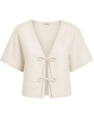STAUD Blusa Ava Con Lazo - Neutro