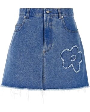 Marni フローラル ミニスカート - ブルー