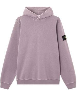 Stone Island Malfilé Fleece Hoodie - Purple