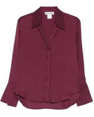 DKNY Button-Front Long-Sleeve Shirt - Purple