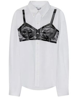 VAQUERA Trompe L'Oeil Button-Down Shirt - Grey