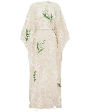 LEO LIN Willow Floral-Embroidered Maxi Dress - White