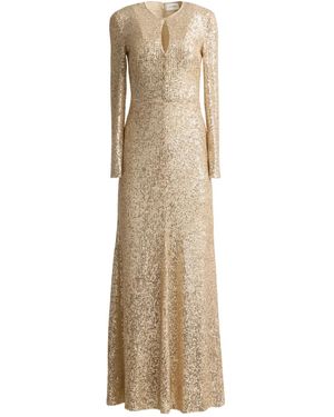 St. John Sequin-Embellished Keyhole Maxi Dress - Natural