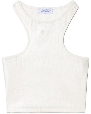 Off-White c/o Virgil Abloh Ribbed Crop Top - White