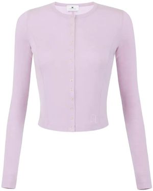 Elisabetta Franchi Long Sleeve Cardigan - Purple