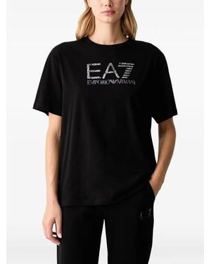 EA7 Logo-Print T-Shirt - Black