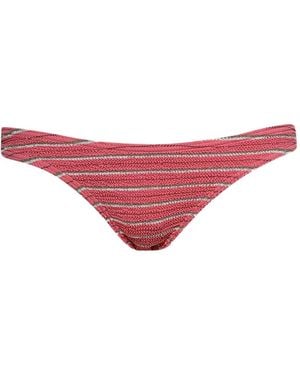 Bondeye Sign Stripe-Ribbed Bikini Bottom - Red