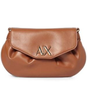 ARMANI EXCHANGE Borsa A Spalla Con Applicazione Logo - Marrone