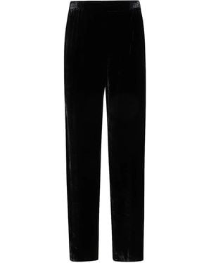 BIANCO LEVRIN Velvet Elasticated-Waist Trousers - Black