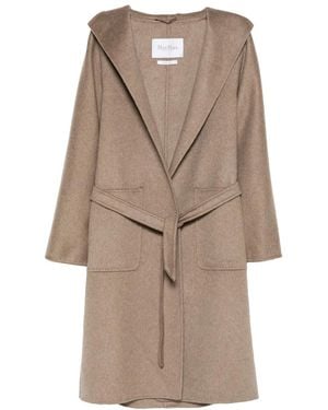 Max Mara Abrigo Con Cinturón Y Capucha - Neutro