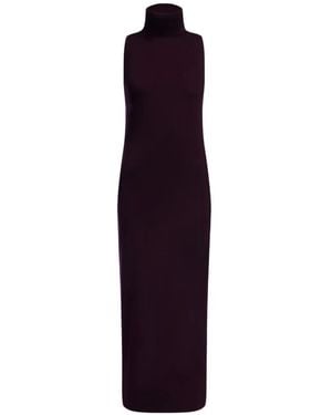 12 STOREEZ Ärmelloses Maxikleid Mit Rollkragen - Lila
