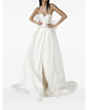 Vera Wang Faustina Bow-Detail Gown - White