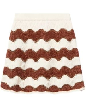 La DoubleJ Wave Pattern Mini Skirt - Brown