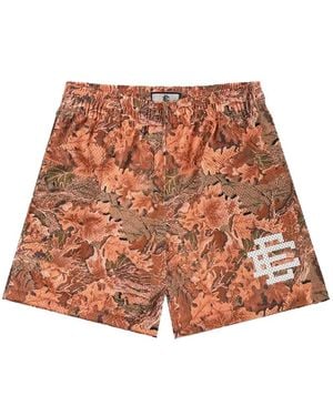 Eric Emanuel Leaf-Pattern Shorts - Brown