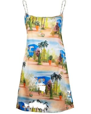 Les Benjamins Silk Min Dress - Blanc