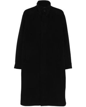 Sandro Stand-Up Collar Buttoned Coat - Black