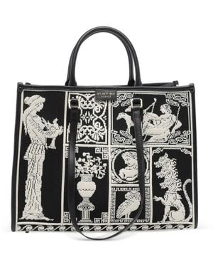 MY BEST BAG Big Atena Agora' Patterned Tote Bag - Black