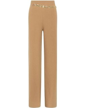 Rabanne Belted Knit Trousers - Natural