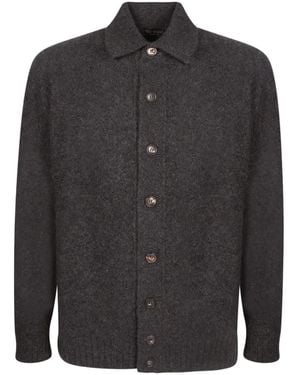 Dell'Oglio Button-Down Long-Sleeve Cardigan - Grey