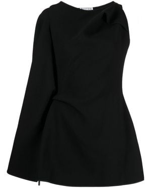 Maticevski Prefix Cape-Sleeve Asymmetric Minidress - Black