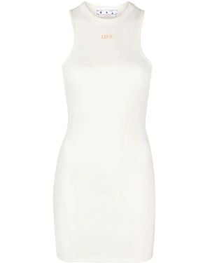 Off-White c/o Virgil Abloh Sleek Rowing Logo-Print Minidress - White