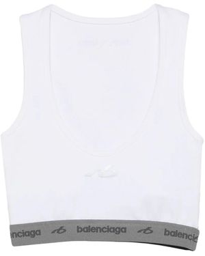 Balenciaga Sport-Bh Met Logoprint - Wit