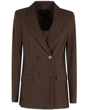 Seventy Blazer texturizado con doble botonadura - Marrón