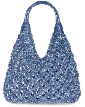 HIBOURAMA Vannifique Crystal-Embellished Shoulder Bag - Blue