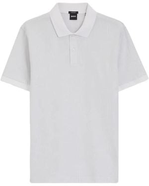 BOSS Jacquard-Pattern Short-Sleeve Polo Shirt - Weiß
