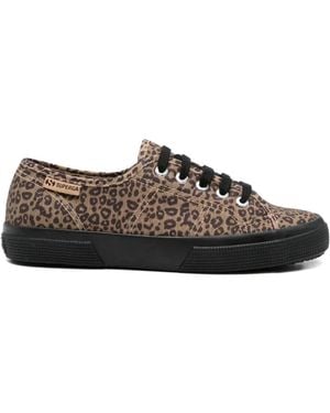 Superga Leopard-Pattern Trainers - Brown