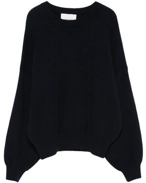 Lisa Yang Veira Dropped-Shoulder Crew-Neck Sweater - Black