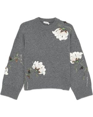Jonathan Simkhai Flower-Embroidered Jumper - Grey
