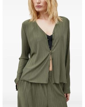 Samsøe & Samsøe Buttoned Pleated Top - Green