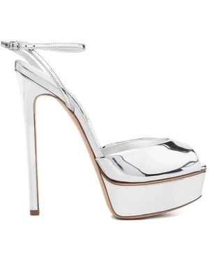Casadei Platform Peep-Toe Heeled Sandals - White