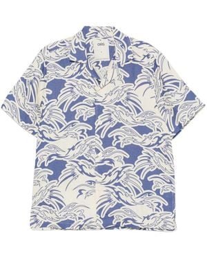 Oas Rogue Cuba Graphic-Print Shirt - Blue