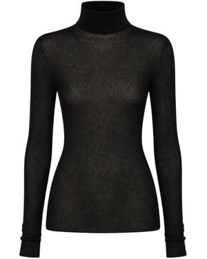 Liviana Conti Ribbed-Knit Roll-Neck Jumper - Black