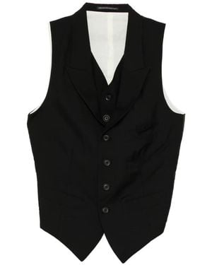 Yohji Yamamoto U-Asymme Collar Vest - Black