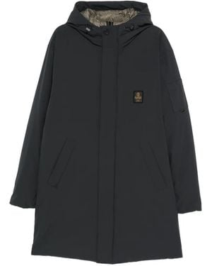 Refrigiwear Impermeabile Con Cappuccio E Logo - Nero