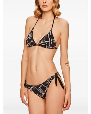 KARL LAGERFELD Logo-Print Bikini - Black