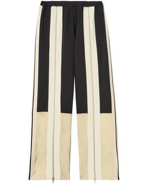Palm Angels Pantalones a rayas con cremallera - Negro