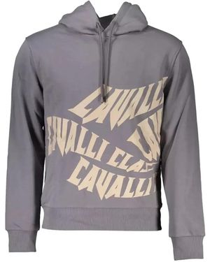 Roberto Cavalli Graphic-Print Hoodie - Grey