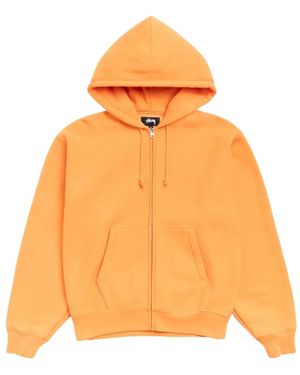 Stussy Graphic-Print Zip-Up Hoodie - Orange