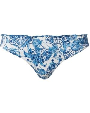 Twinset Besticktes Brazilian-Bikinihöschen - Blau