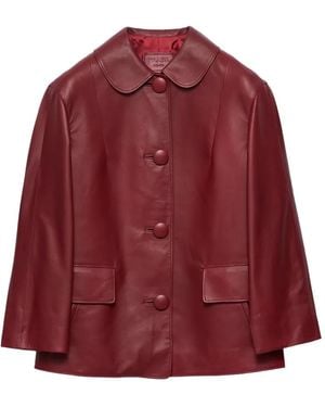 Prada Jacke Aus Nappaleder - Rot