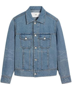 Ami Paris Cotton Trucker Jacket - Blue